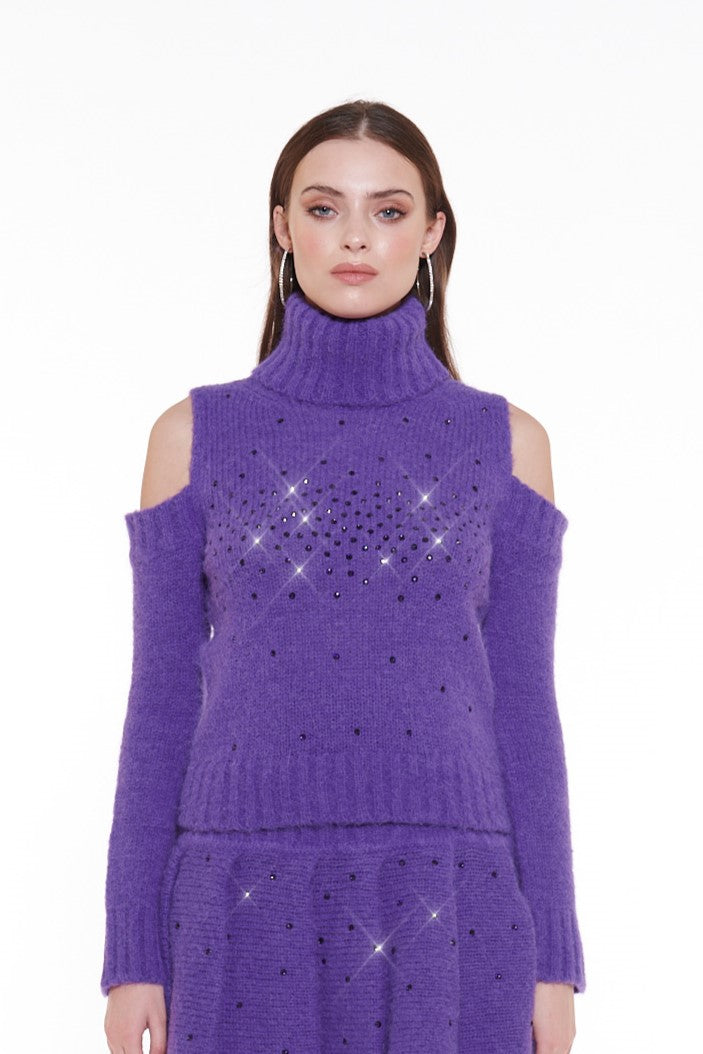 PULLOVER IN ALPACA CON CRISTALLI