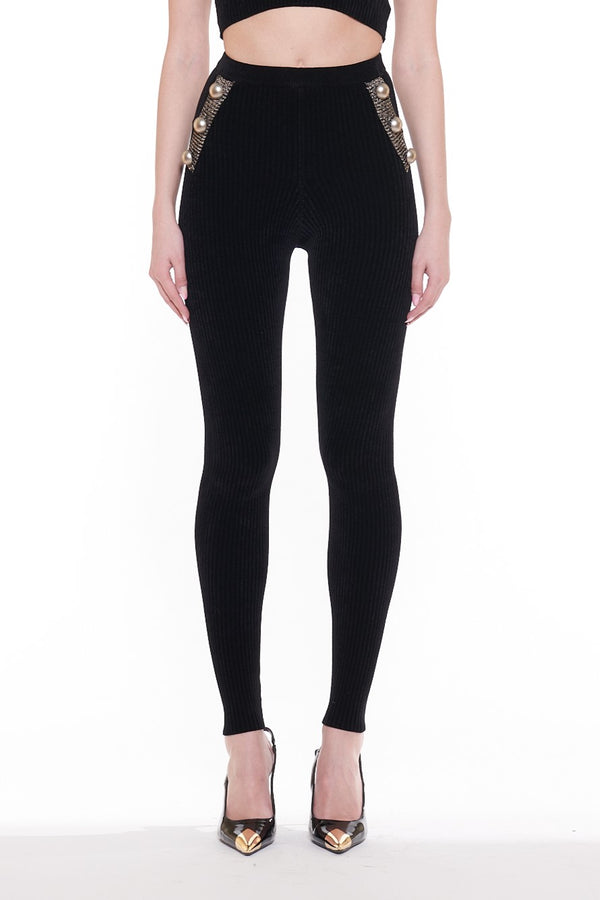 LEGGINS IN VELLUTO STRETCH