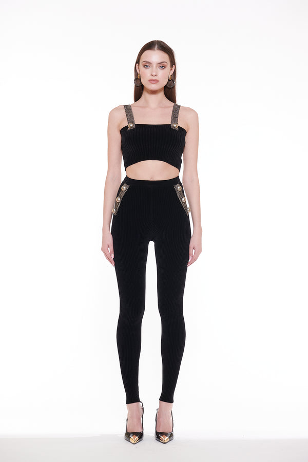 CROP-TOP  IN VELLUTO STRETCH